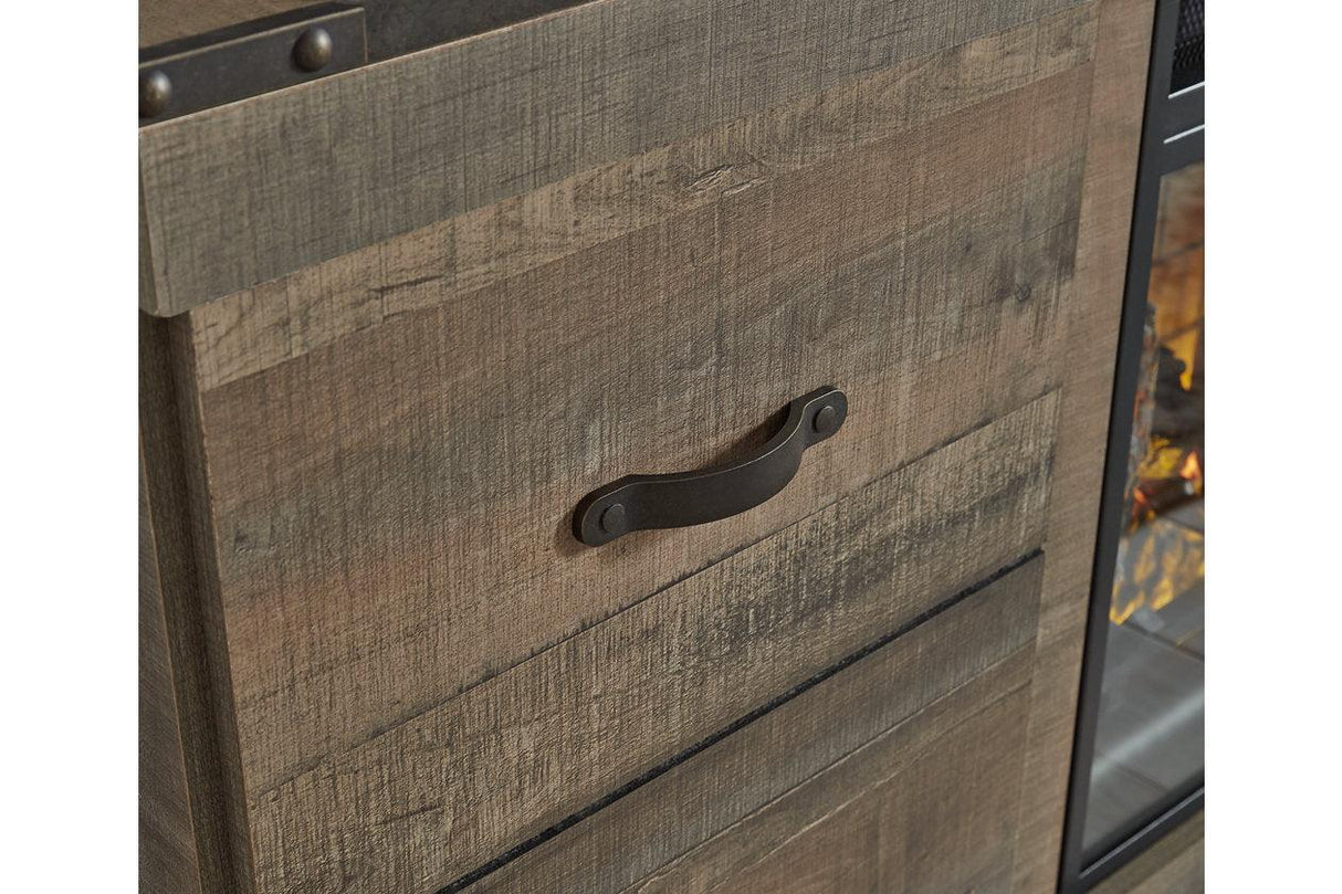 Trinell Brown 4-Piece Entertainment Center with Electric Fireplace by Ashley at Eve Furniture