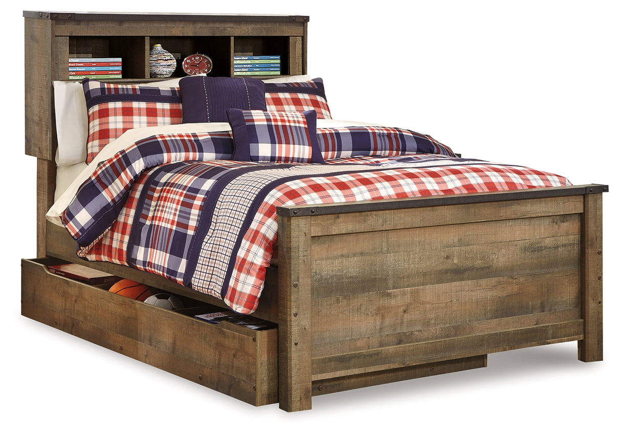 Trinell Brown Full Bookcase Platform Bed with 1 Large Storage Drawer by Ashley at Eve Furniture