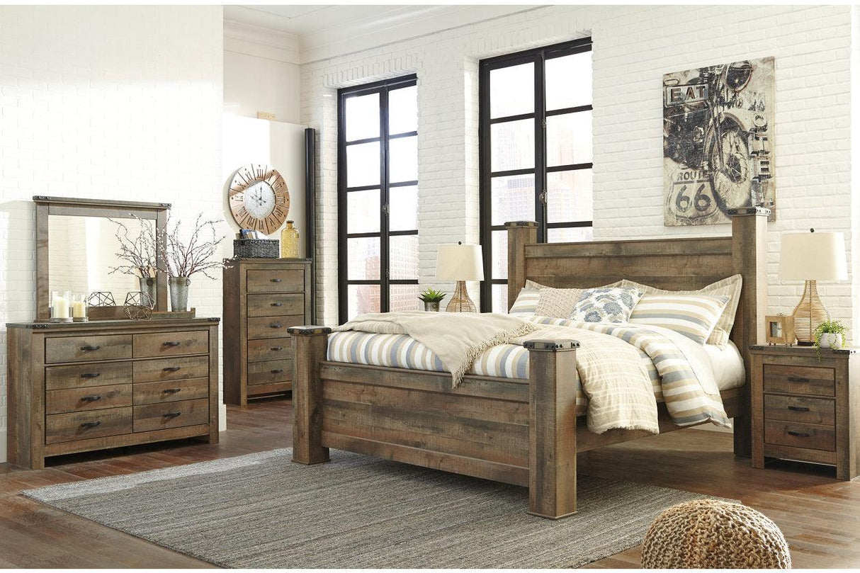 Trinell Brown King Poster Bed by Ashley at Eve Furniture