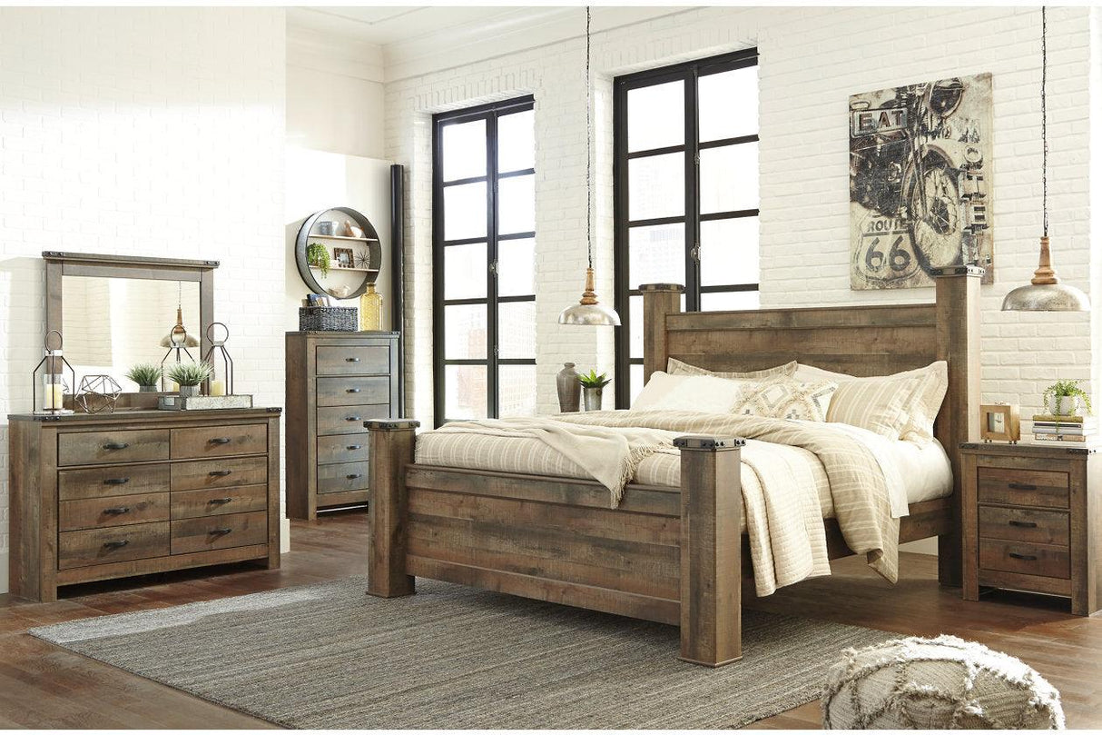Trinell Brown King Poster Bed by Ashley at Eve Furniture