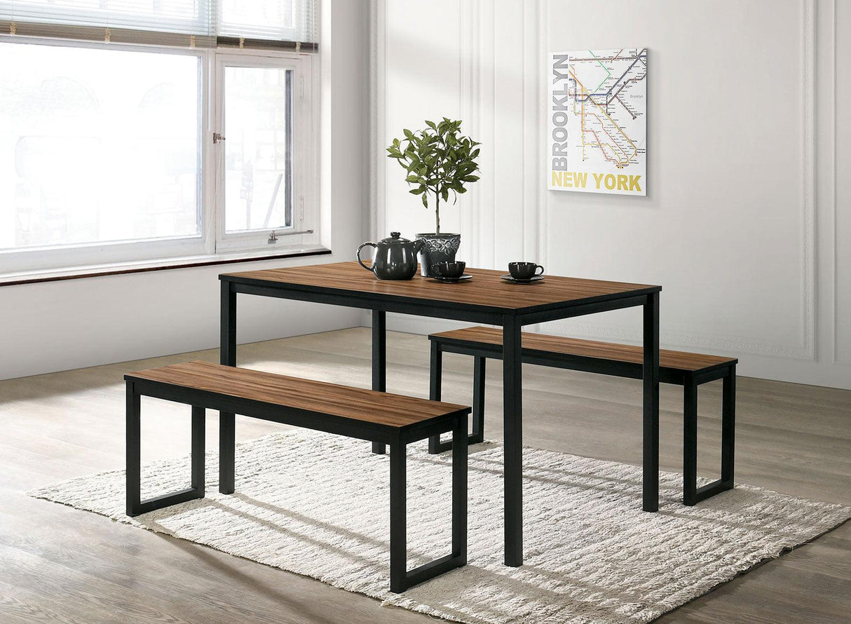 Tripoli Walnut/Black 3 Pc. Dining Set by Furniture of America at Eve Furniture