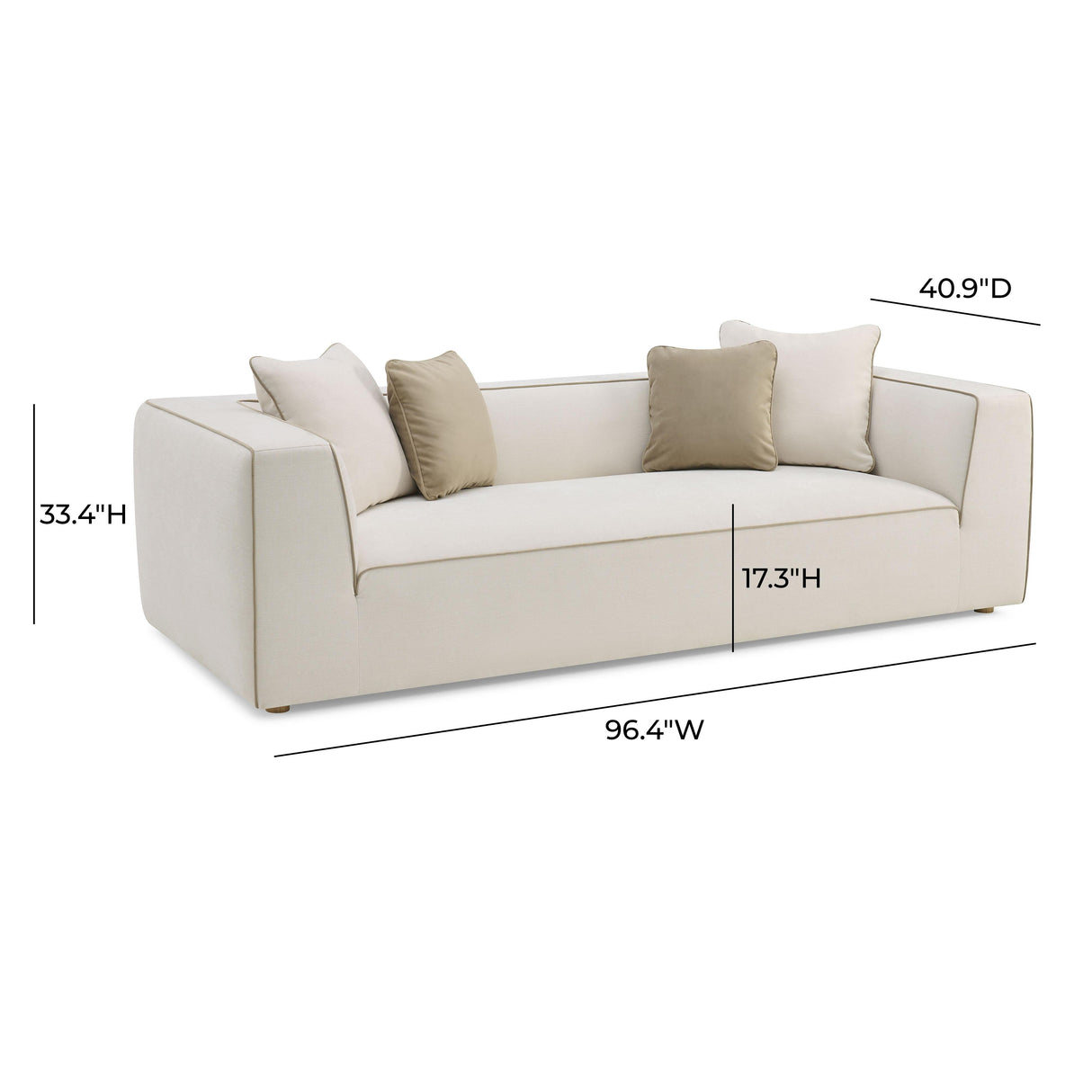 Tristine Cream Linen Sofa by TOV Furniture at Eve Furniture