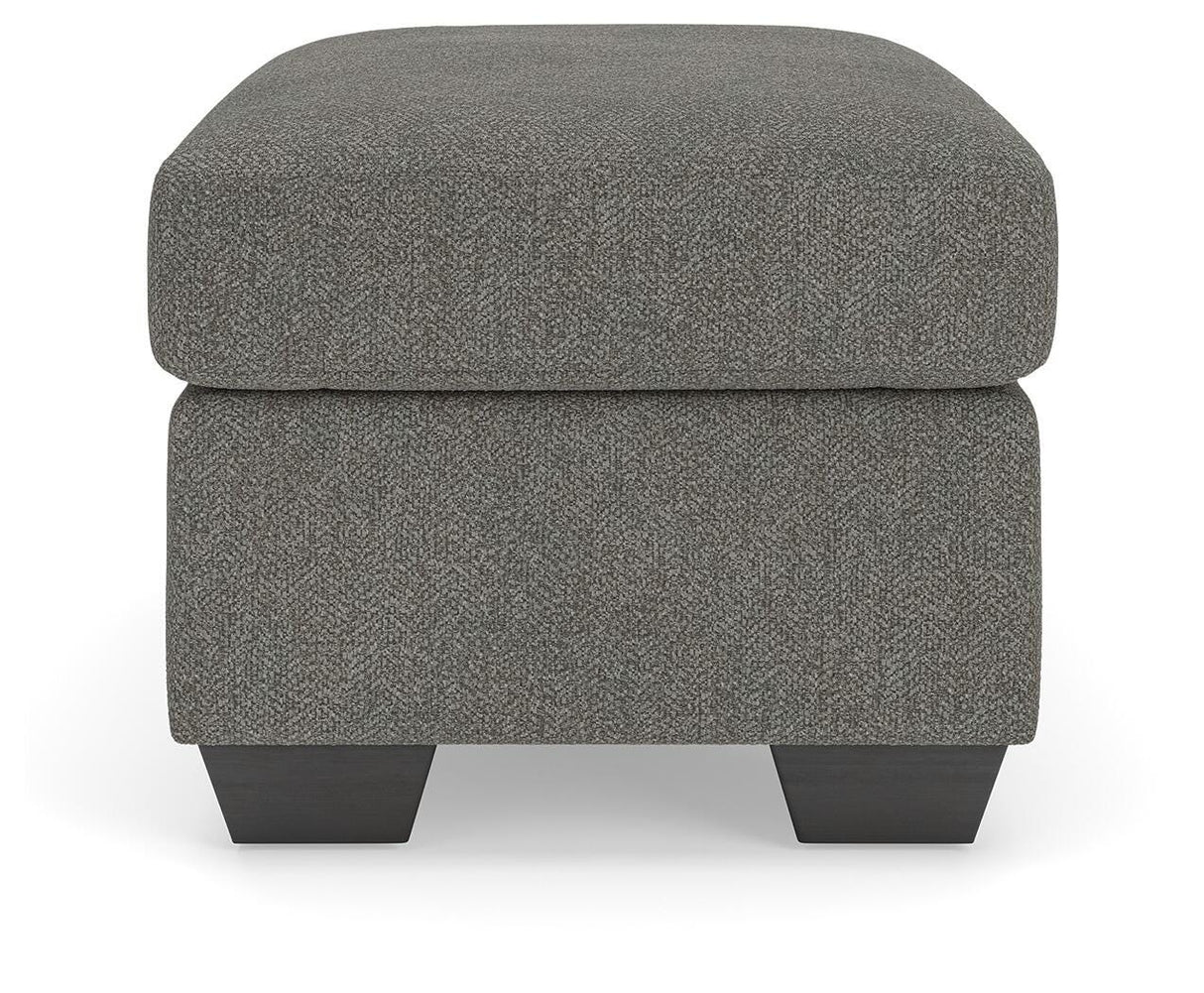 Triston-Peaks Suede Ottoman by ASHLEY FURNITURE at Eve Furniture