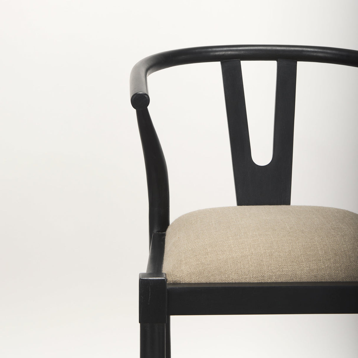Trixie Black Wood Frame w/ Dark Taupe Fabric Seat Bar Stool by Mercana at Eve Furniture