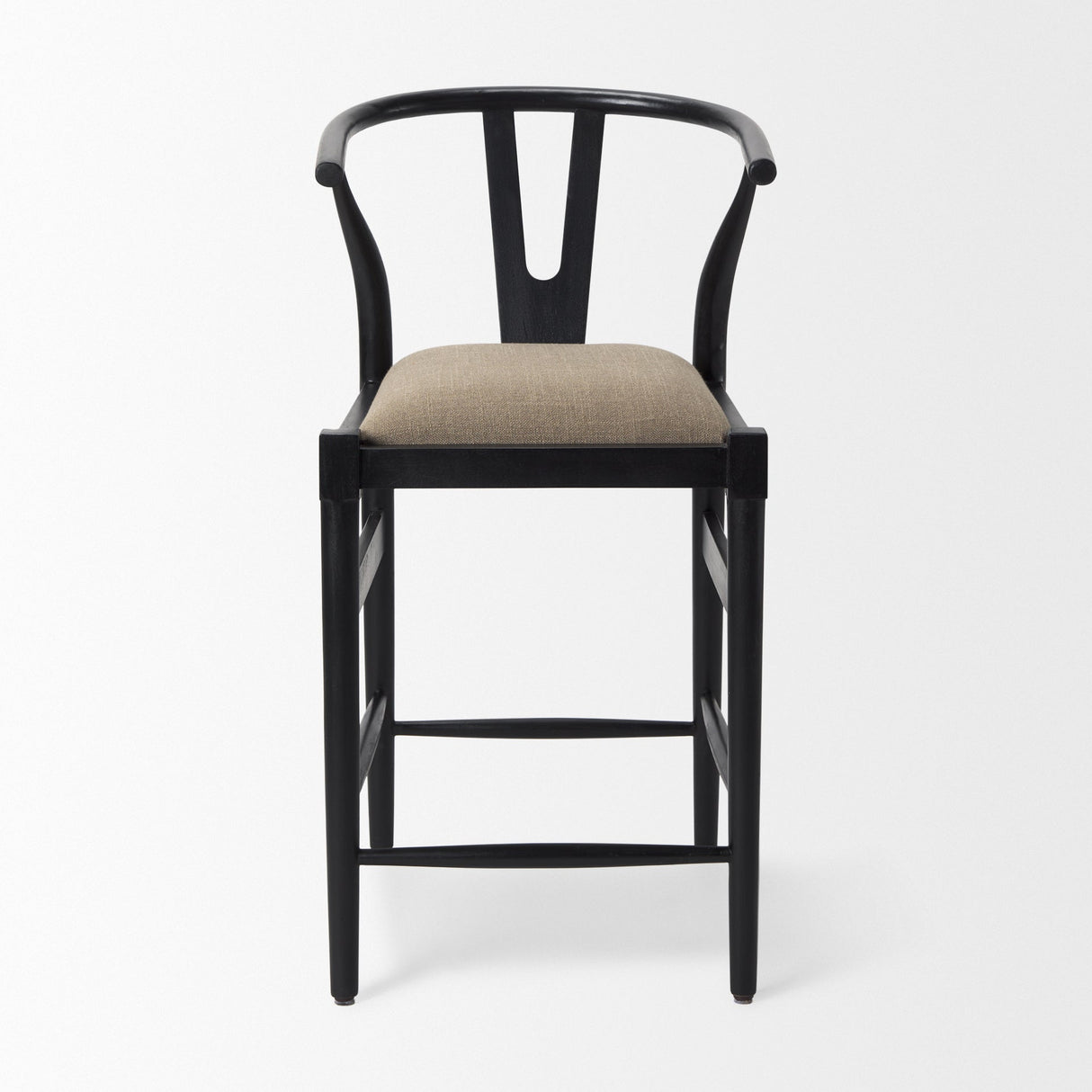 Trixie Black Wood Frame w/ Dark Taupe Fabric Seat Counter Stool by Mercana at Eve Furniture