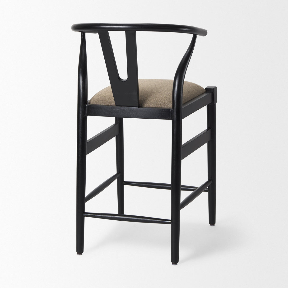 Trixie Black Wood Frame w/ Dark Taupe Fabric Seat Counter Stool by Mercana at Eve Furniture