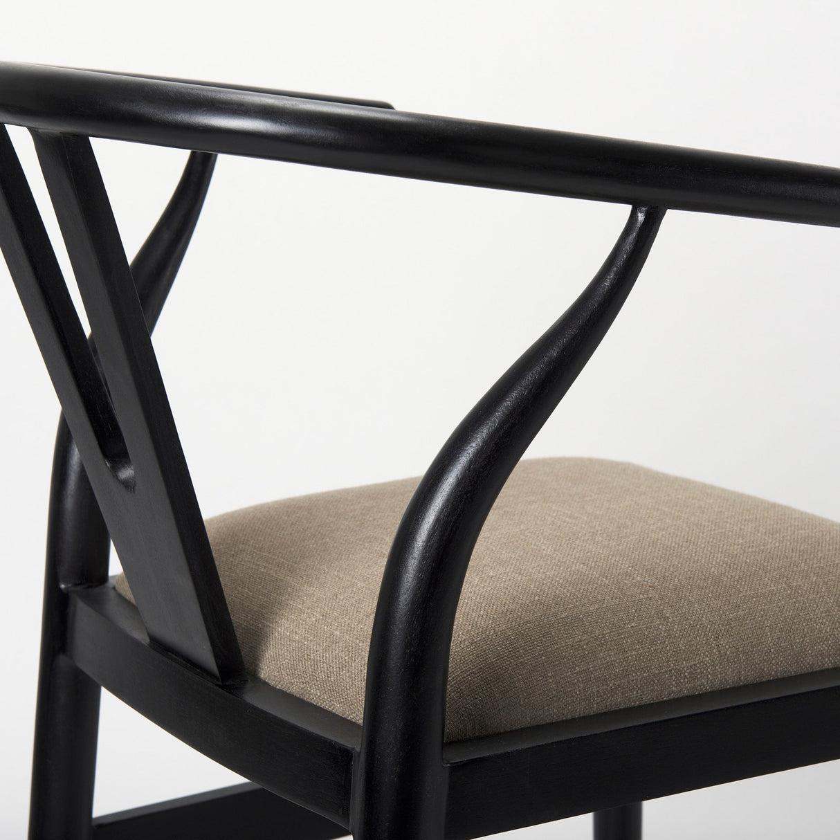 Trixie Black Wood Frame w/ Dark Taupe Fabric Seat Counter Stool by Mercana at Eve Furniture