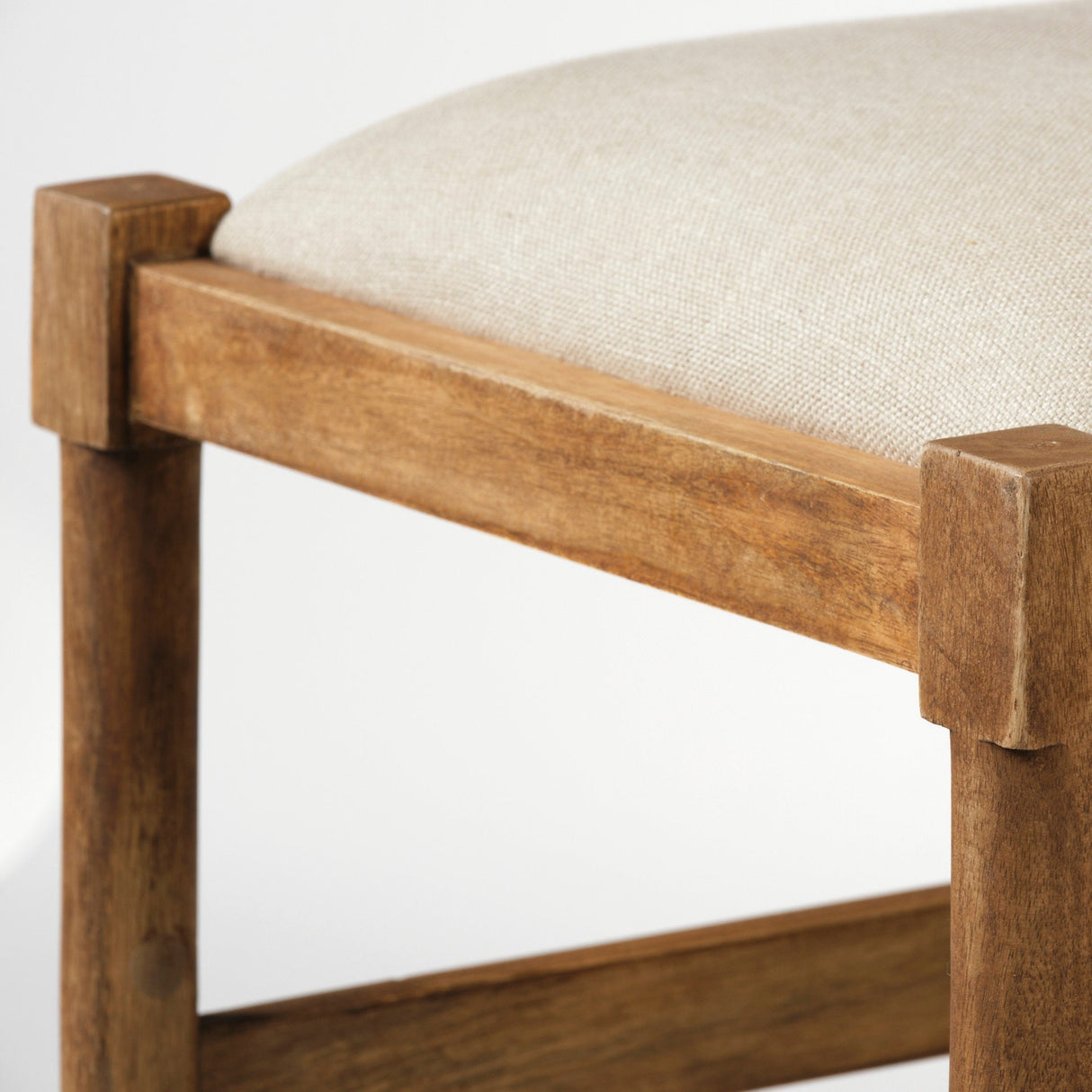Trixie Cream Upholstered Seat Brown Wood Frame Counter Stool by Mercana at Eve Furniture