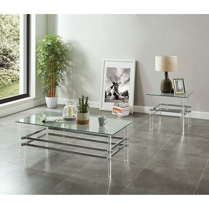 Trofa Chrome End Table by Furniture of America at Eve Furniture
