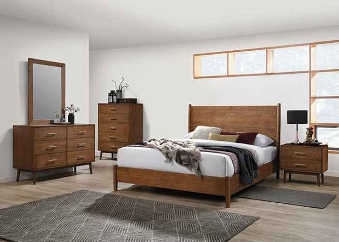 Tromso Walnut 4-Piece Queen Bedroom Set by Furniture of America at Eve Furniture