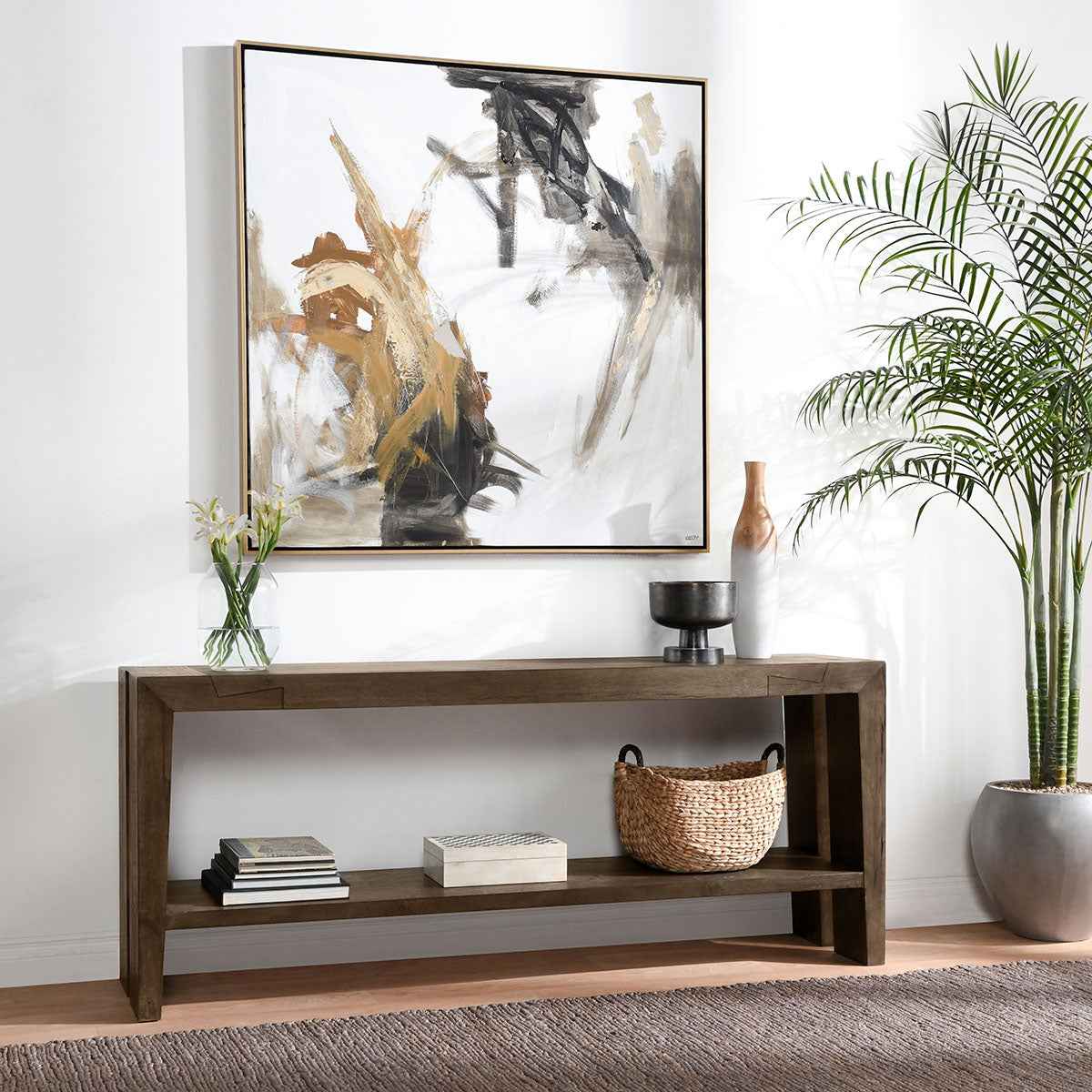 Troy Suede Brown Console Table by Classic Home at Eve Furniture