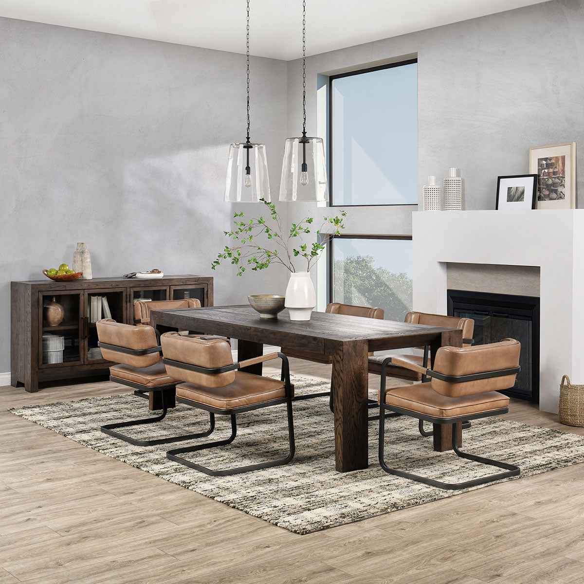 Troy Suede Brown Dining Table by Classic Home at Eve Furniture