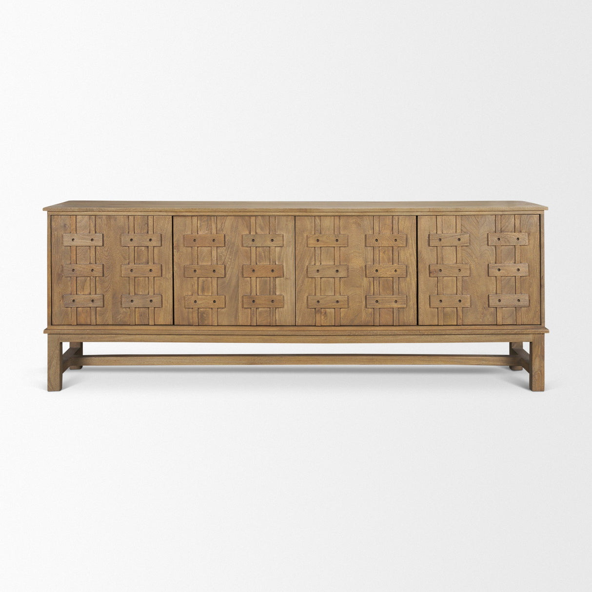 Truss Cool Brown Wood 4 Door Closed Sideboard by Mercana at Eve Furniture