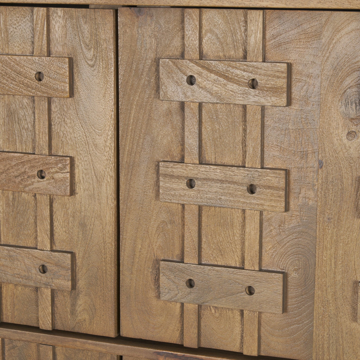 Truss Cool Brown Wood 6 Door Tall Cabinet by Mercana at Eve Furniture