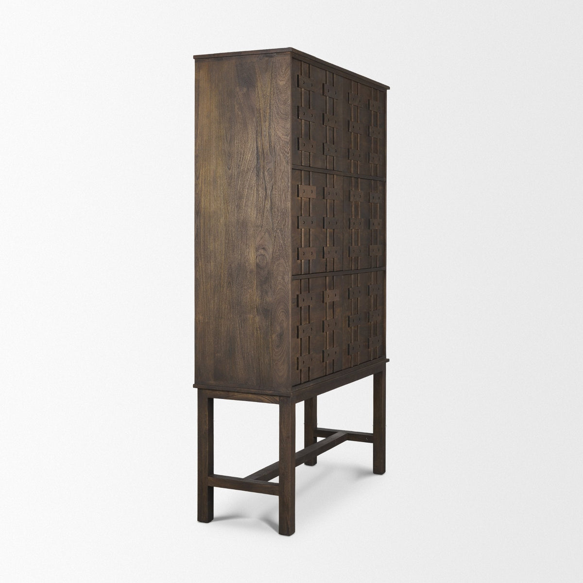 Truss Dark Brown Wood 6 Door Tall Cabinet by Mercana at Eve Furniture