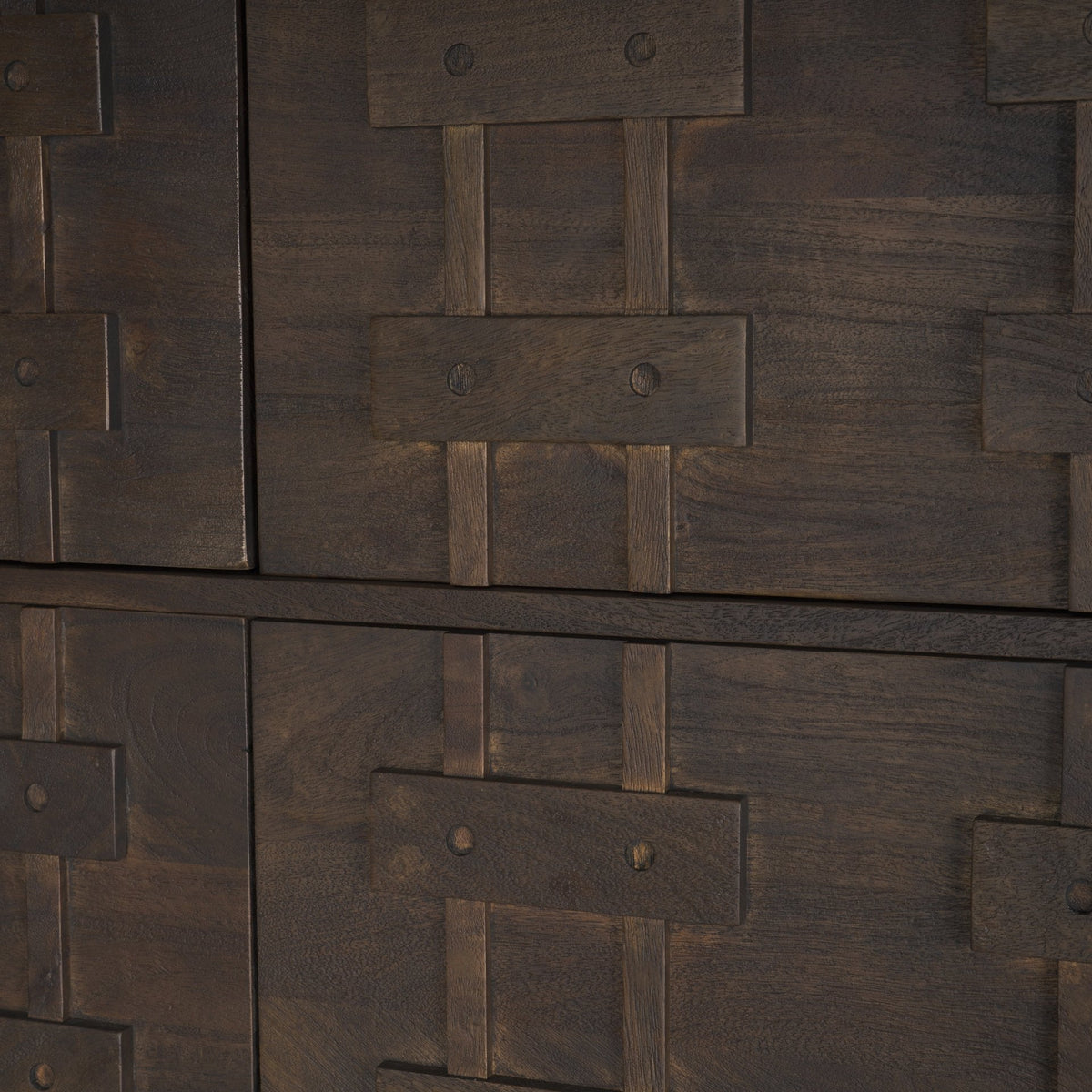 Truss Dark Brown Wood 6 Door Tall Cabinet by Mercana at Eve Furniture