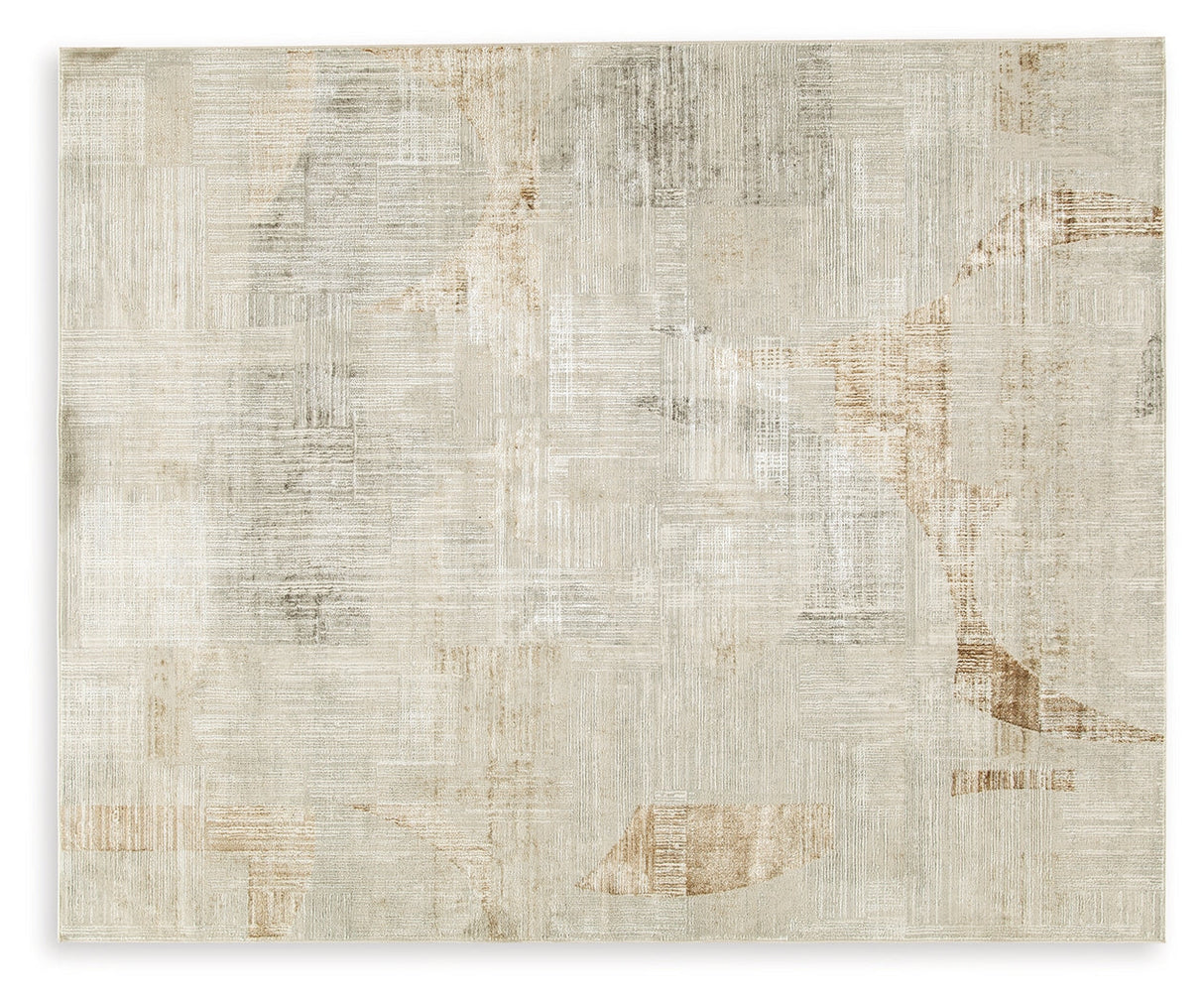 Truward Linen/Gray/Caramel Large Rug by Ashley at Eve Furniture