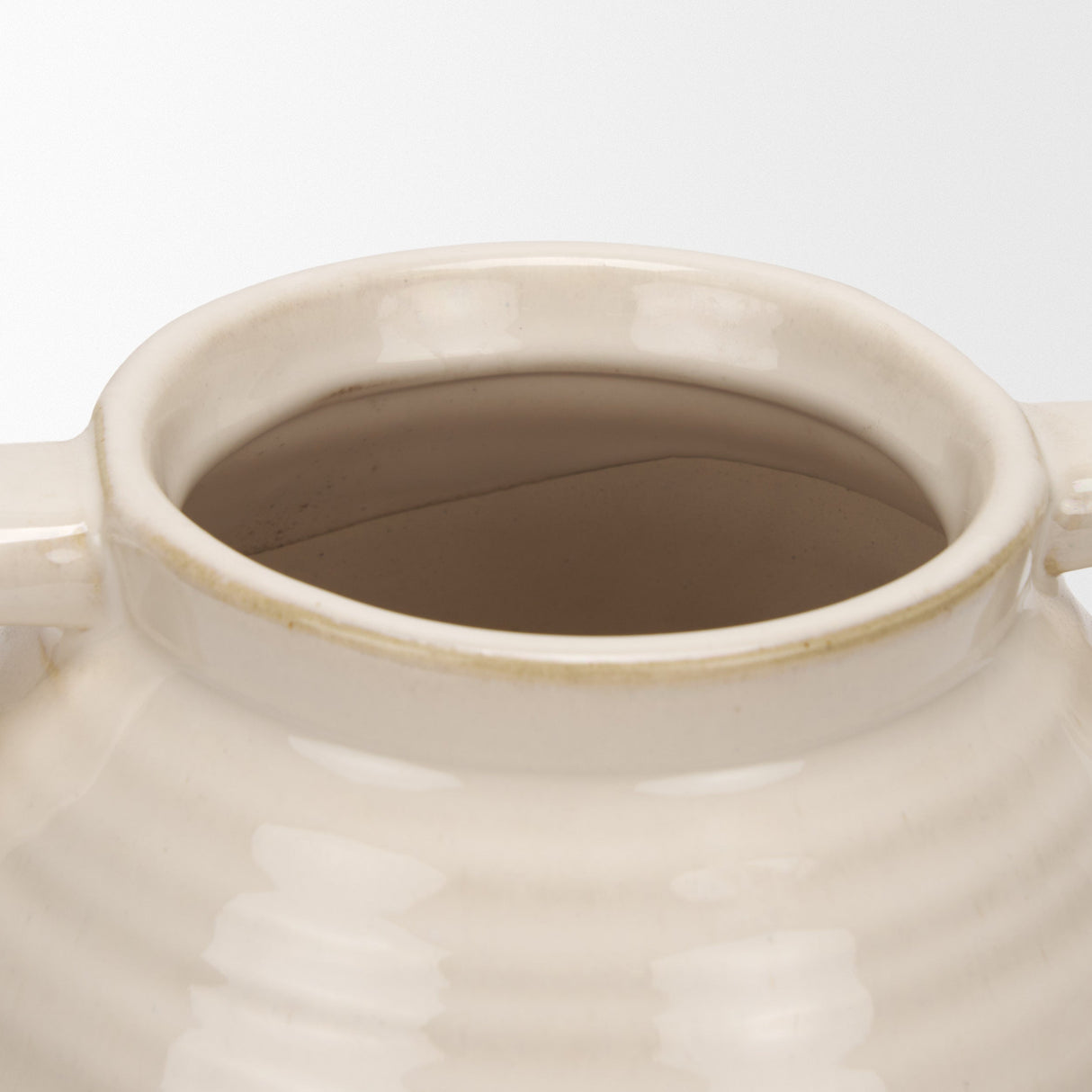 Tryna Small Beige w/ Matte Brown Ceramic Vase by Mercana at Eve Furniture