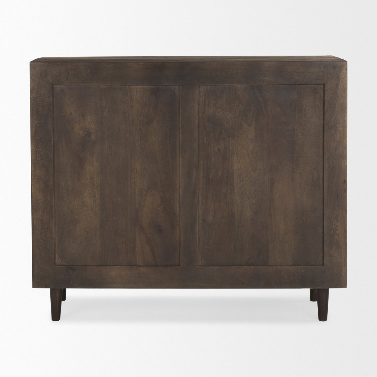 Tucker Dark Brown Wood w/ Carved Arch Pattern 2 Door Cabinet by Mercana at Eve Furniture