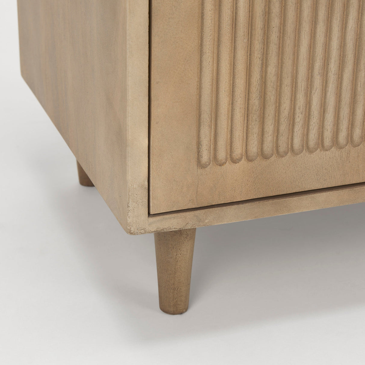 Tucker Light Brown Wood w/ Carved Arch Pattern 2 Door Accent Cabinet by Mercana at Eve Furniture