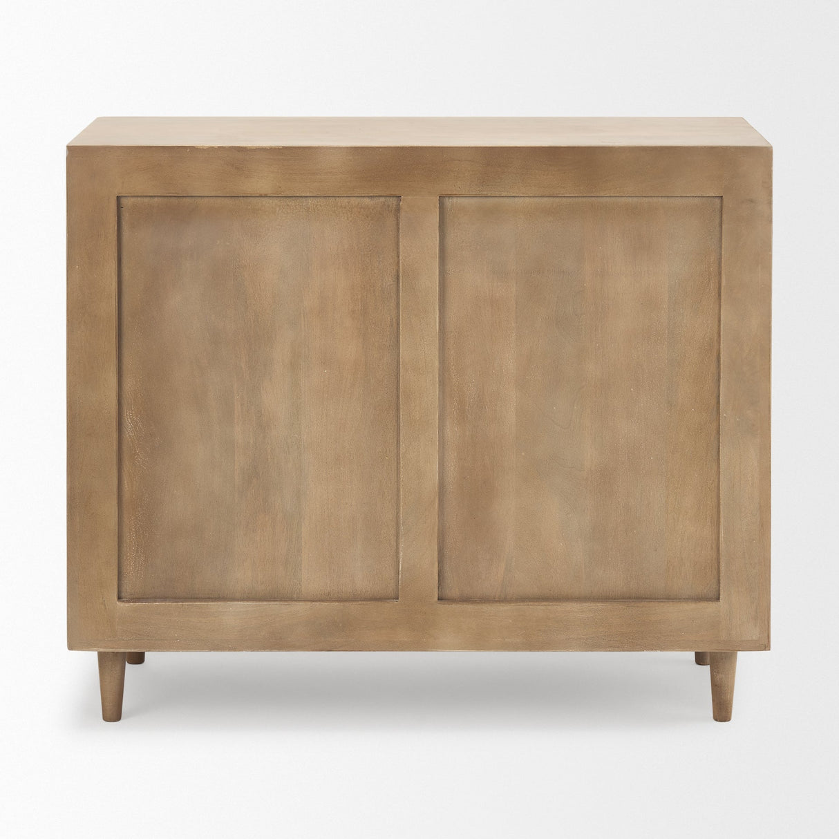 Tucker Light Brown Wood w/ Carved Arch Pattern 2 Door Accent Cabinet by Mercana at Eve Furniture
