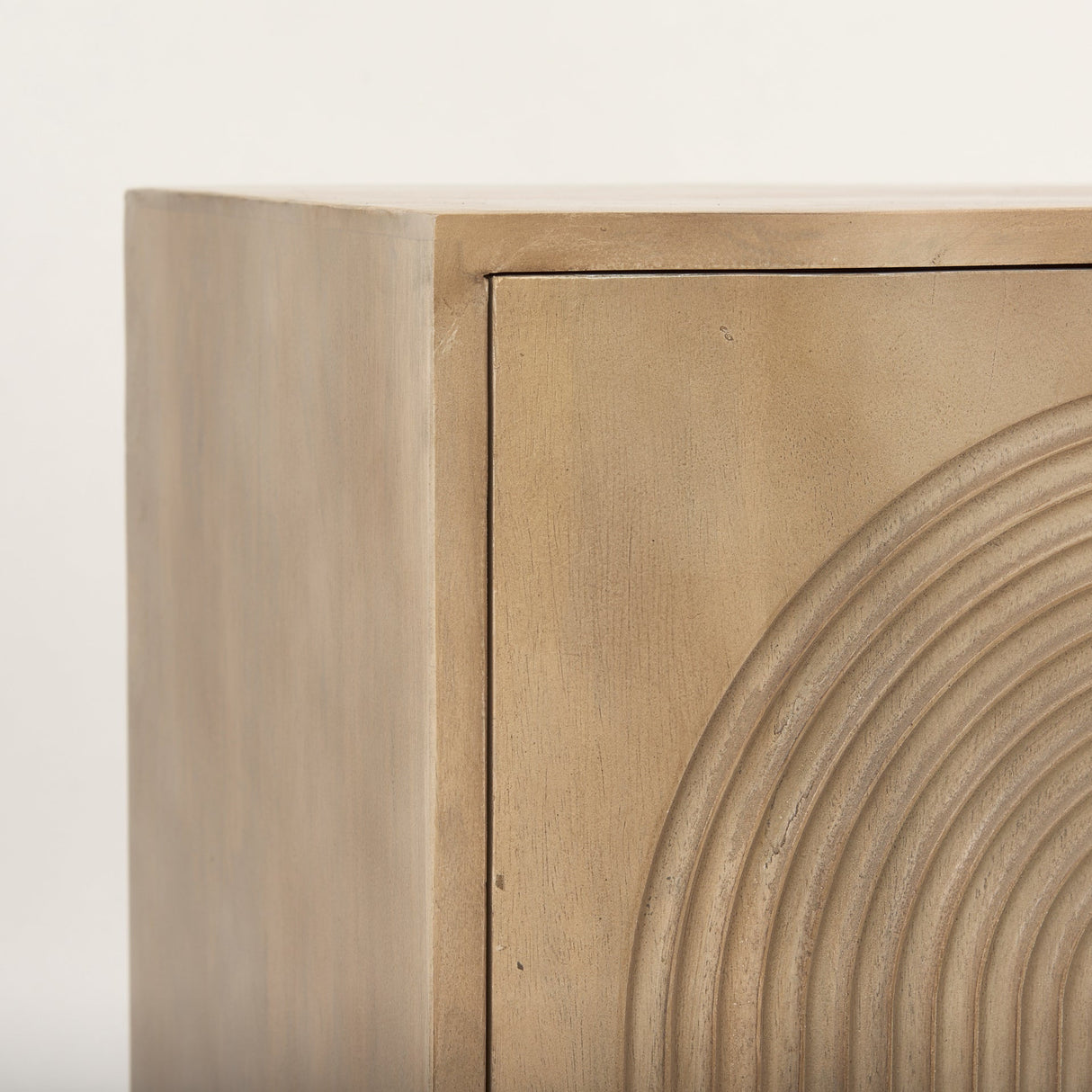 Tucker Light Brown Wood w/ Carved Arch Pattern 2 Door Accent Cabinet by Mercana at Eve Furniture