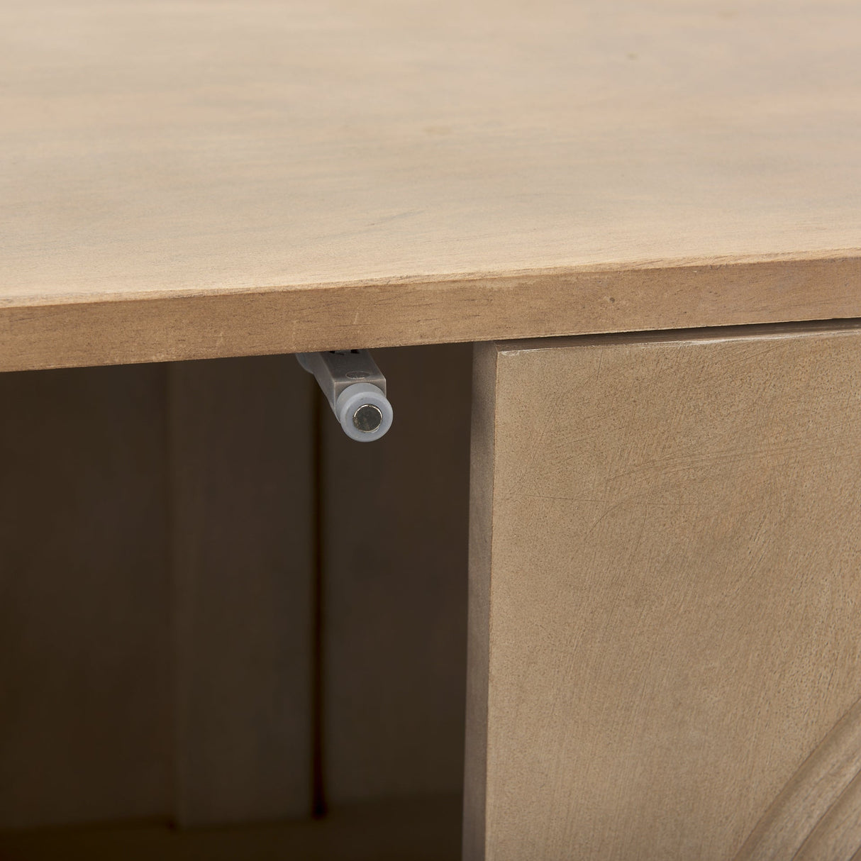 Tucker Light Brown Wood w/ Carved Arch Pattern 2 Door Accent Cabinet by Mercana at Eve Furniture