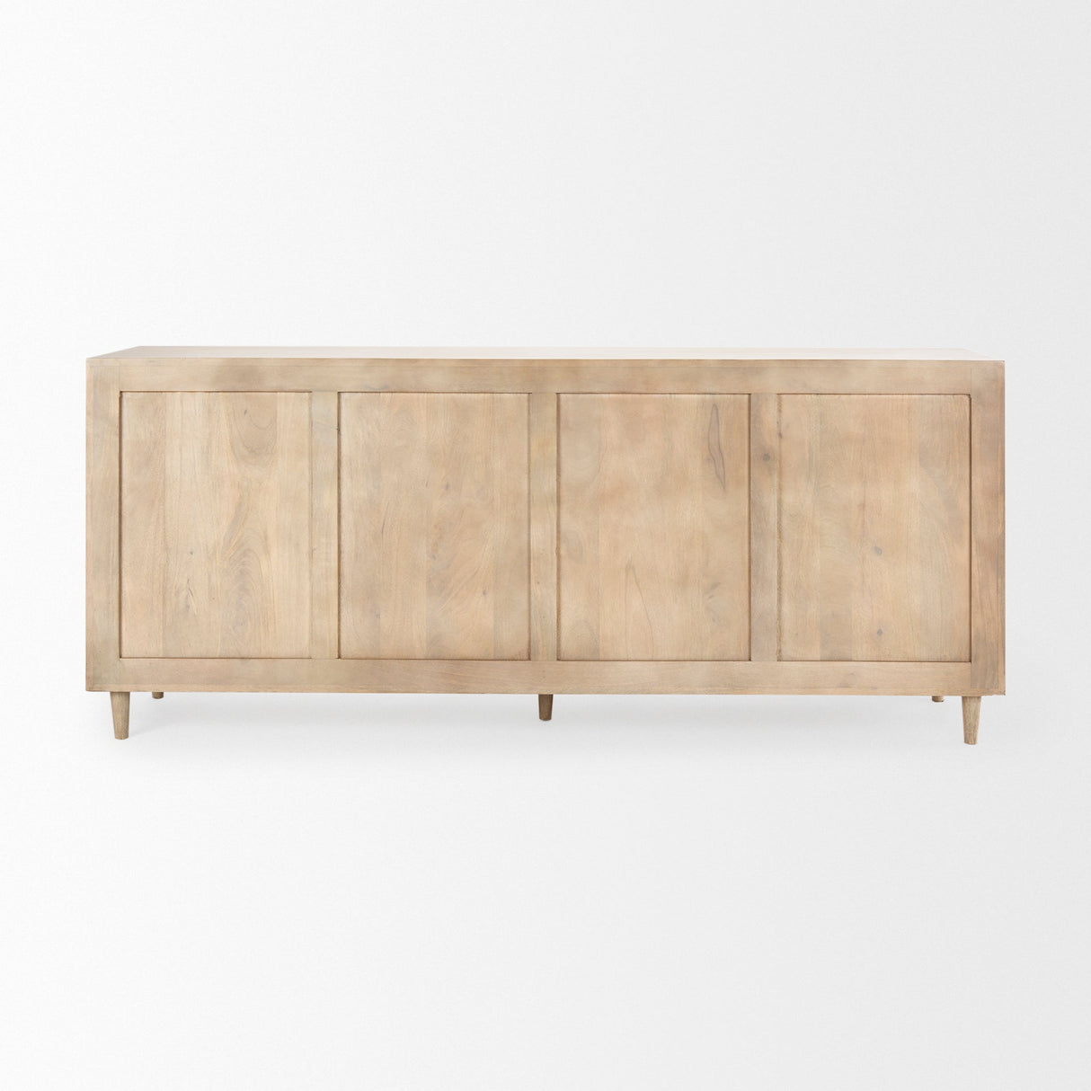 Tucker Light Brown Wood w/ Carved Arch Pattern 4 Door Sideboard by Mercana at Eve Furniture