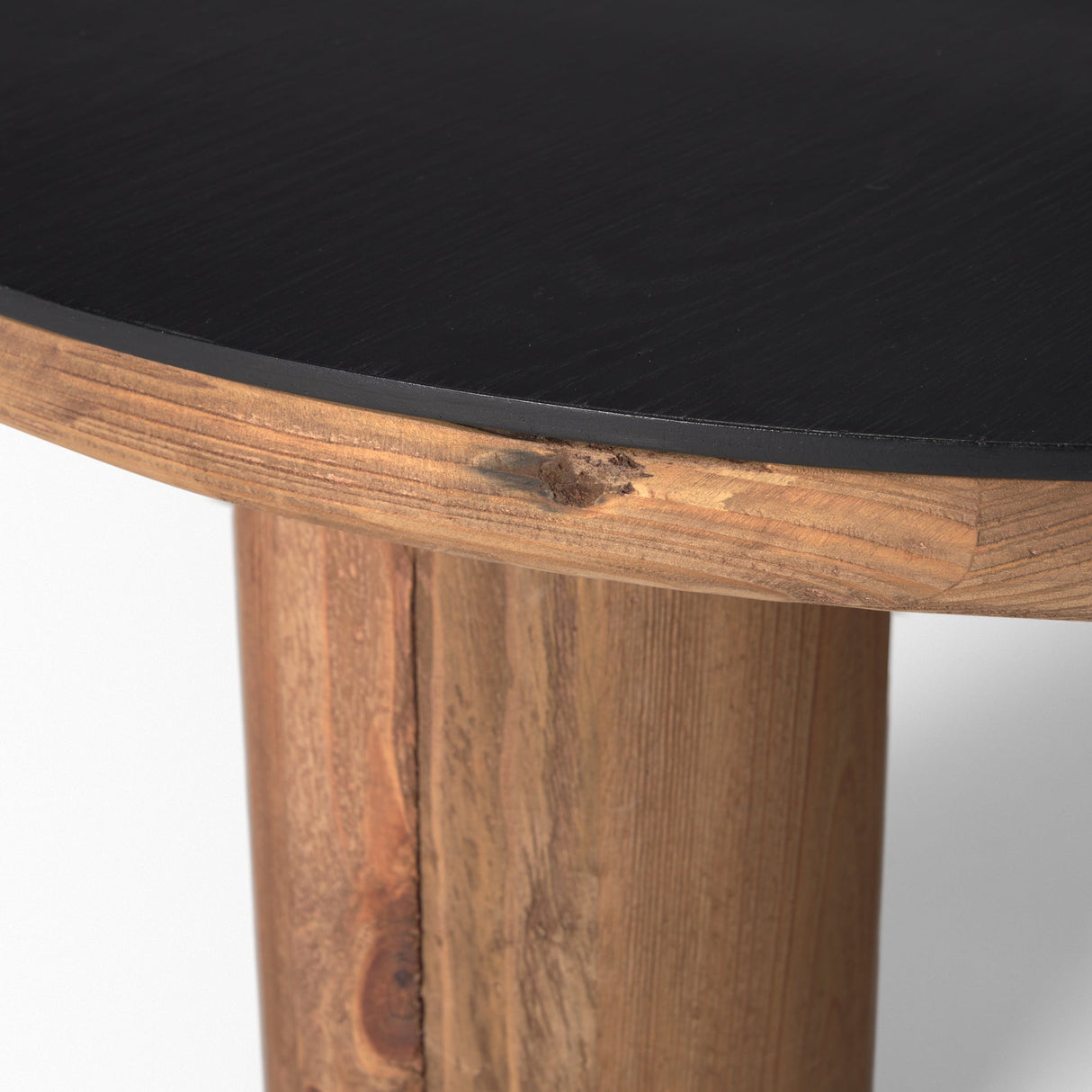 Tucson Natural Wood w/ Round Black Oak Top Coffee Table by Mercana at Eve Furniture