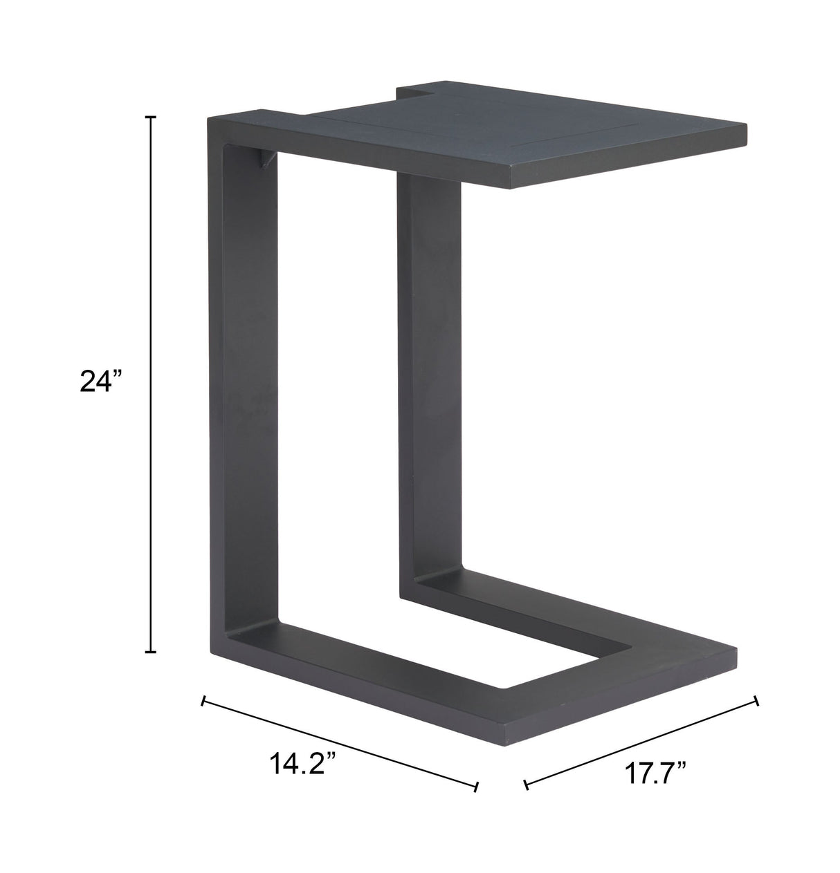 Tudi Black Outdoor Side Table by Zuomod at Eve Furniture