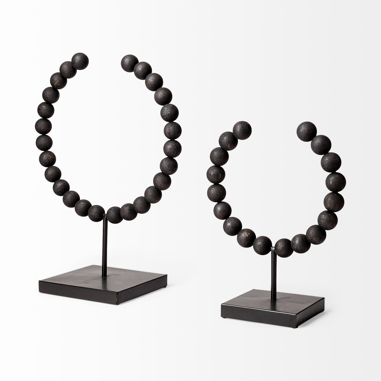 Tulane I (Small) 9L x 5W Black Beaded Broken Sphere Decorative Object by Mercana at Eve Furniture