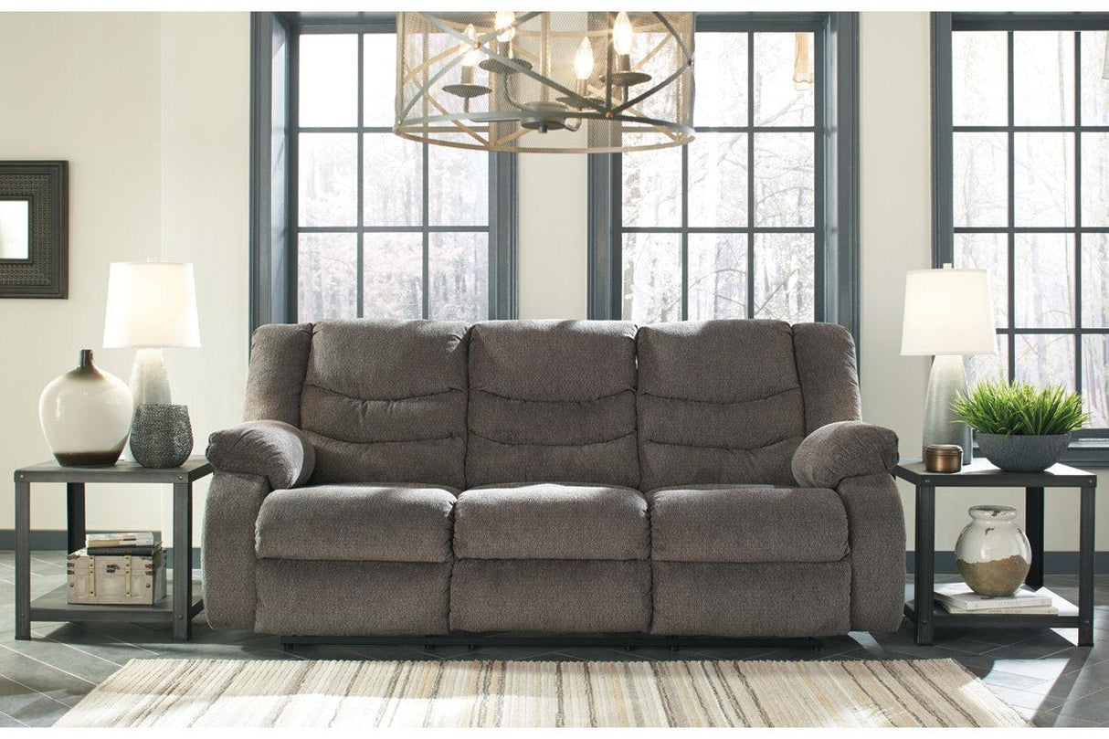 Tulen Gray Manual Reclining Sofa by Ashley at Eve Furniture
