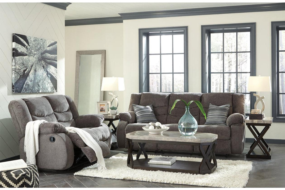 Tulen Gray Manual Reclining Sofa by Ashley at Eve Furniture
