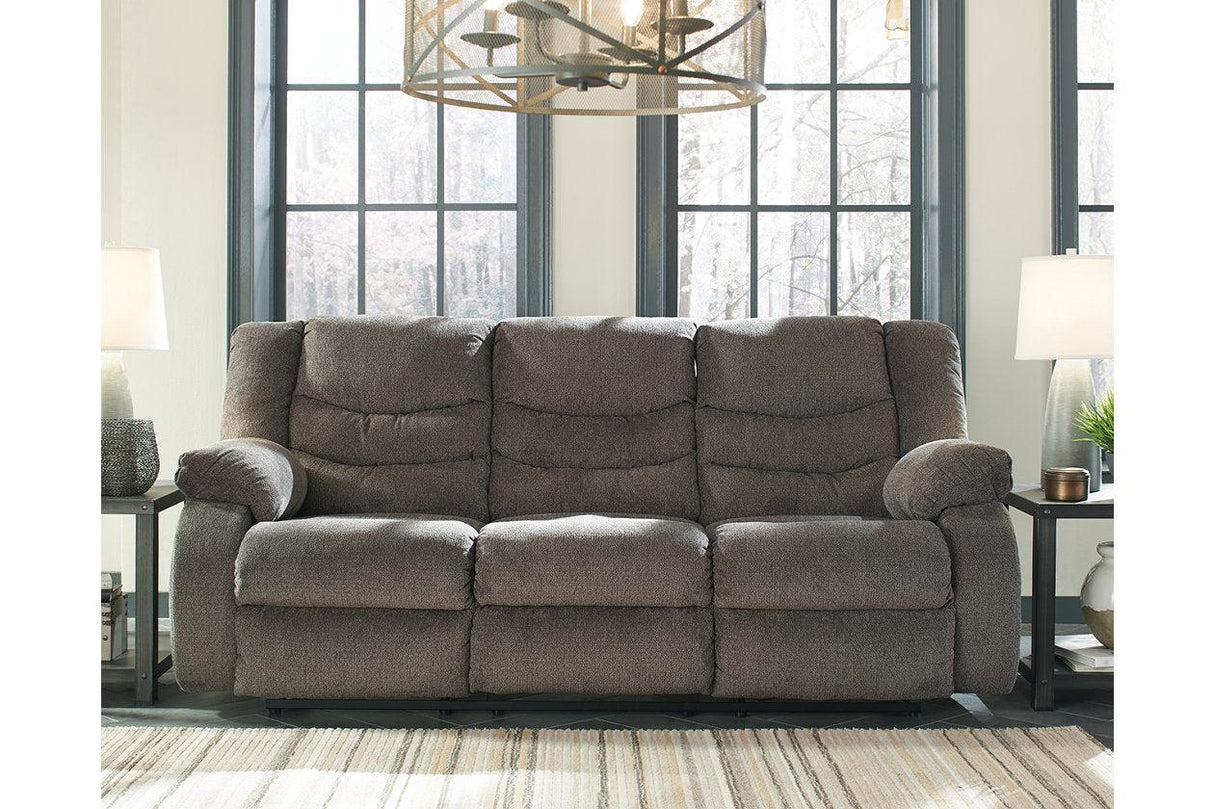 Tulen Gray Manual Reclining Sofa by Ashley at Eve Furniture