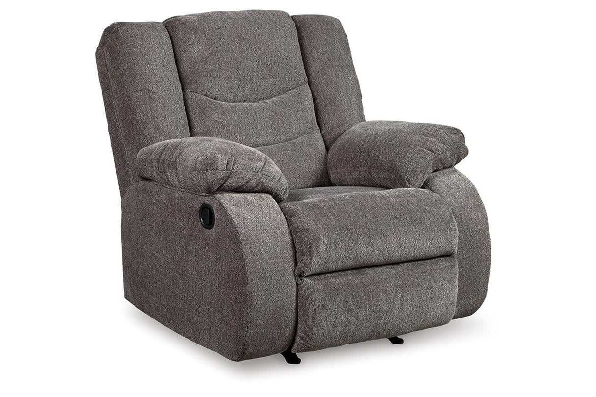 Tulen Gray Reclining Loveseat and Recliner by Ashley at Eve Furniture