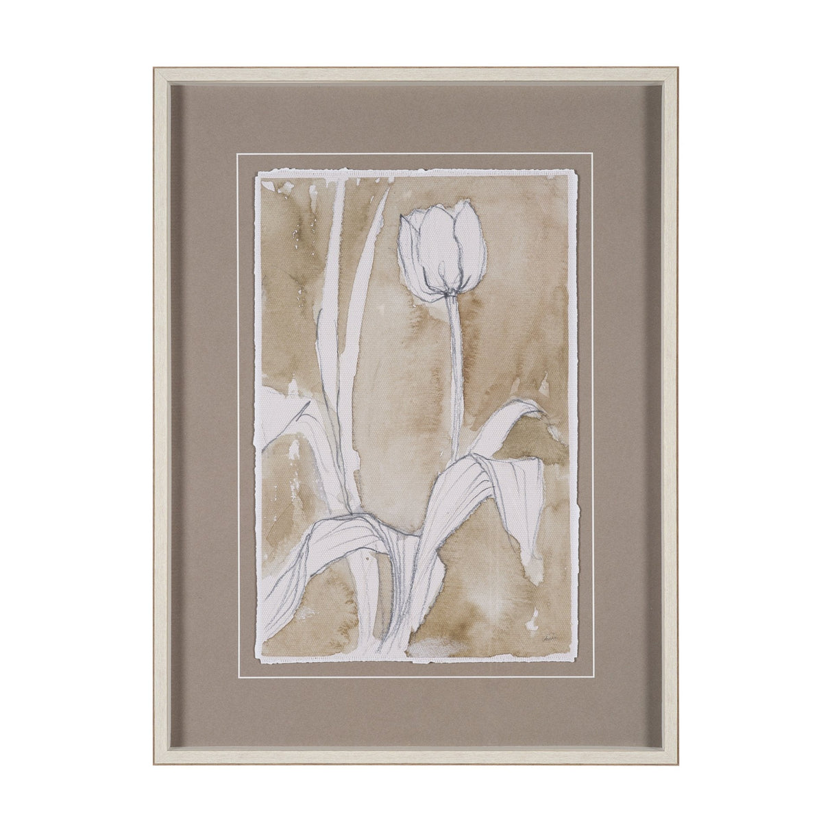 Tulip Bloom II by Mercana Studio Hand-Embellished Framed Artwork Matted under Glass by Mercana at Eve Furniture