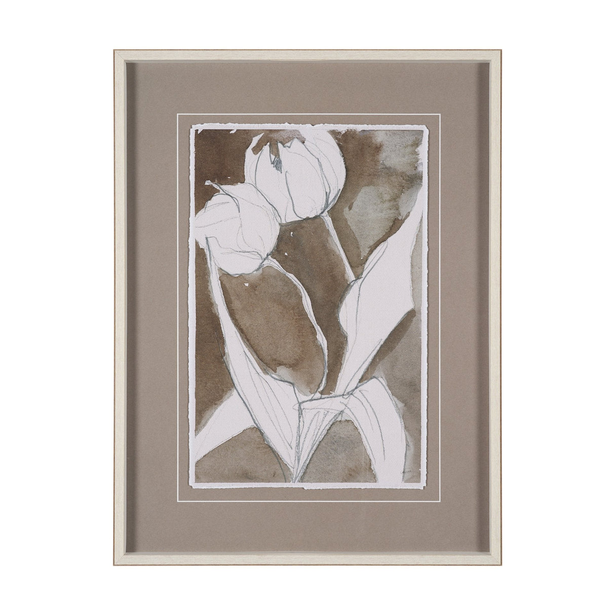 Tulip Bloom IV by Mercana Studio Hand-Embellished Framed Artwork Matted under Glass by Mercana at Eve Furniture