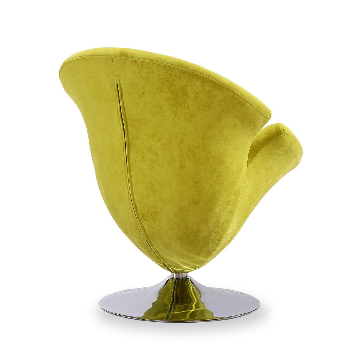 Tulip Swivel Accent Chair in Green and Polished Chrome by Manhattan Comfort at Eve Furniture