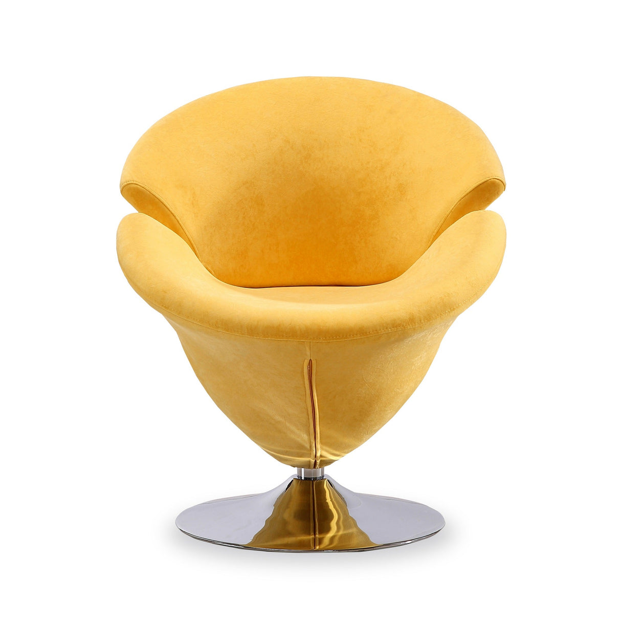 Tulip Swivel Accent Chair in Yellow and Polished Chrome (set of 2) by Manhattan Comfort at Eve Furniture