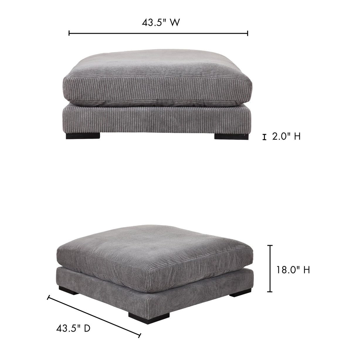 Tumble Grey Ottoman by MOES at Eve Furniture
