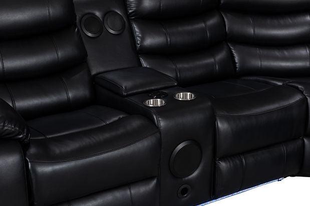 Turbo Black Power Reclining Sectional by New Era Innovations at Eve Furniture