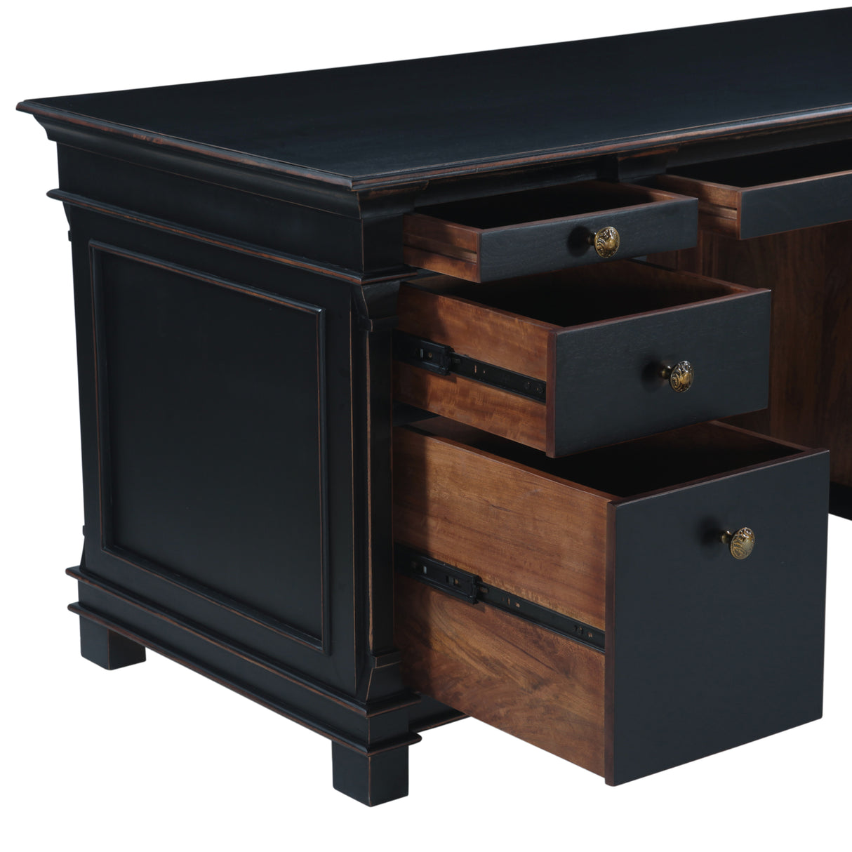 Turin 66" Office Desk in Distressed Black by Home Trends & Design at Eve Furniture