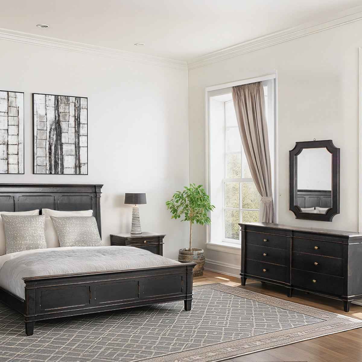 Turin 70" Dresser in Distressed Black by Home Trends & Design at Eve Furniture