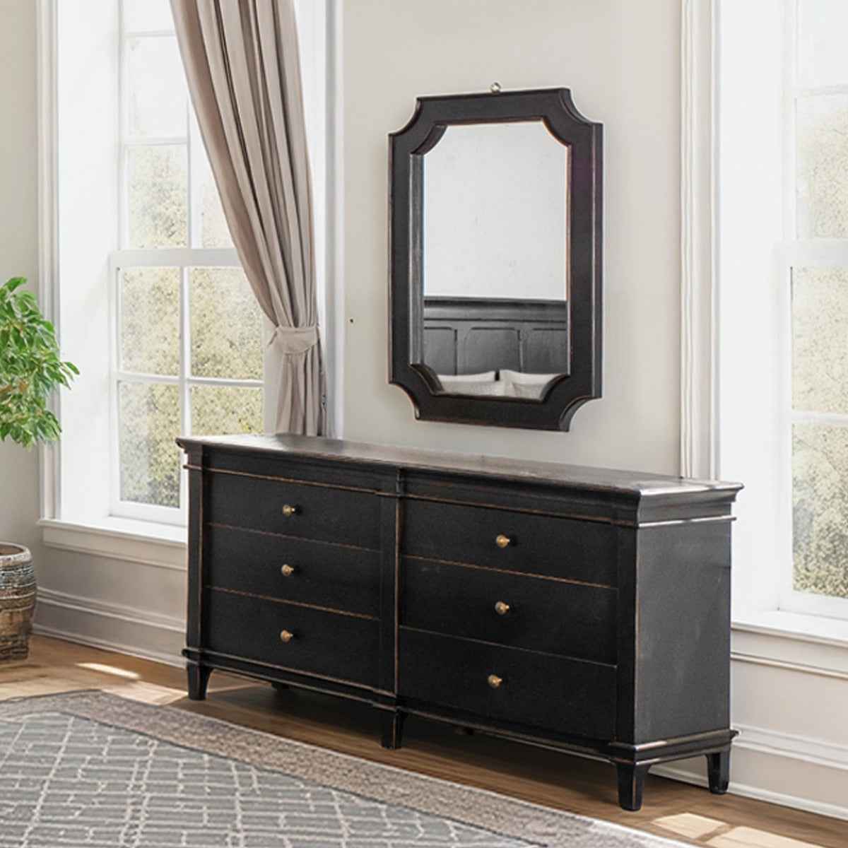 Turin 70" Dresser in Distressed Black by Home Trends & Design at Eve Furniture