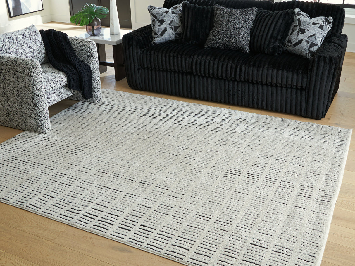 Turinwith Ivory/Black Large Rug by Ashley at Eve Furniture