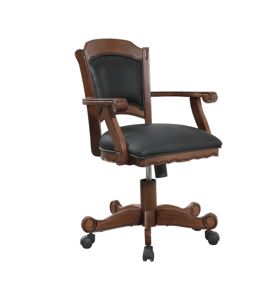 Turk Black and Tobacco Game Chair with Casters by Coaster at Eve Furniture