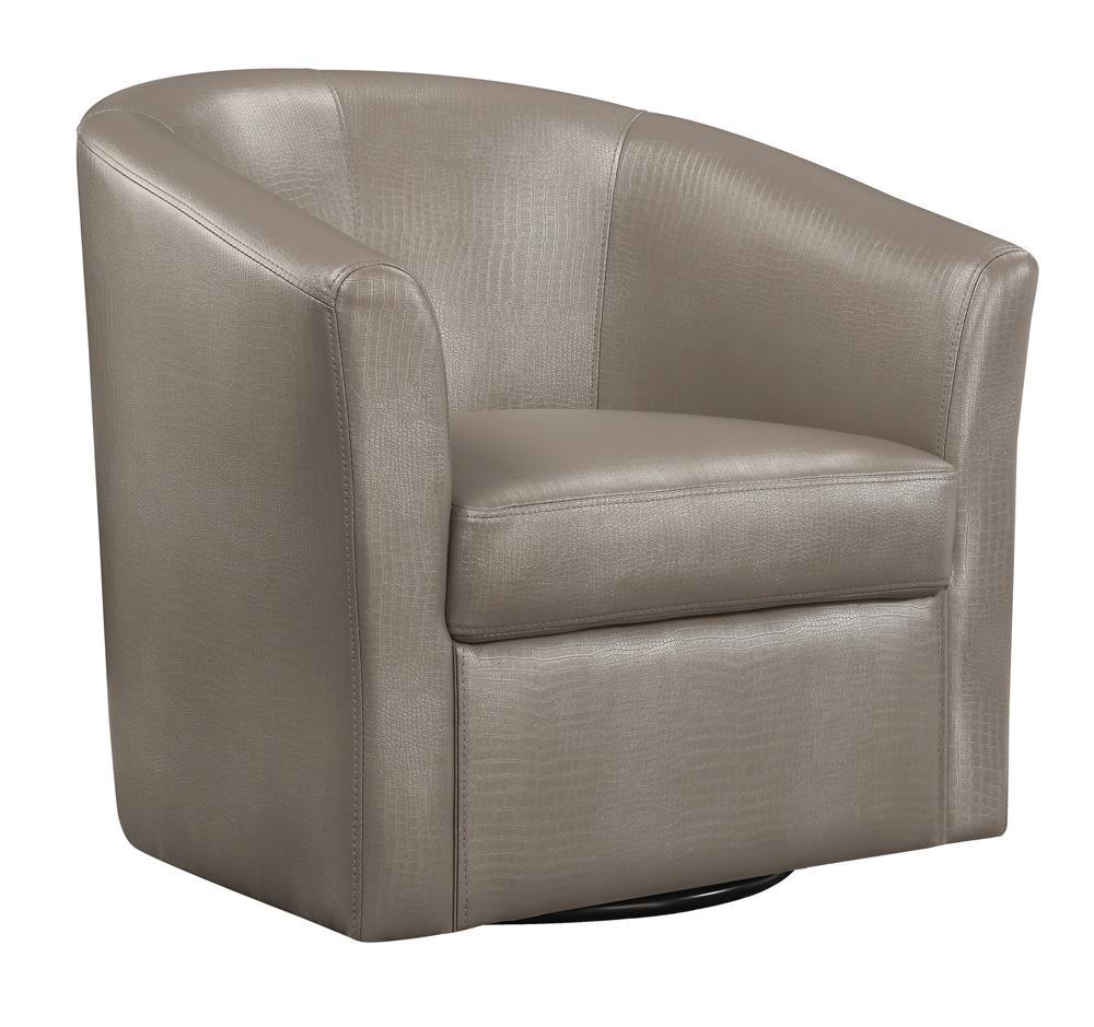 Turner Champagne Upholstery Sloped Arm Accent Swivel Chair by Coaster at Eve Furniture