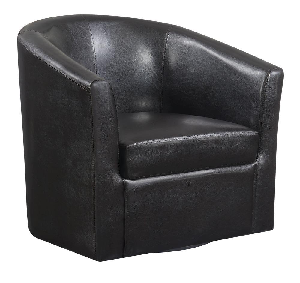 Turner Dark Brown Upholstery Sloped Arm Accent Swivel Chair by Coaster at Eve Furniture