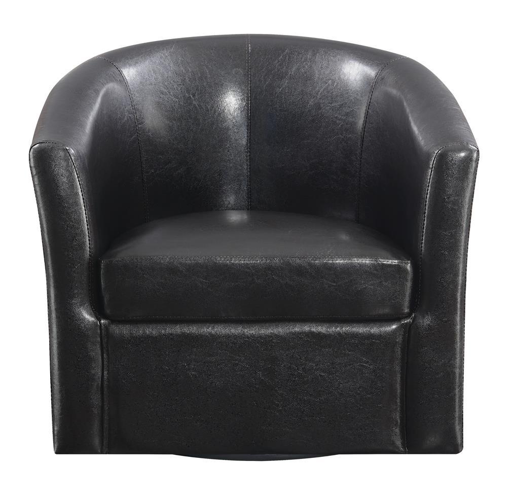 Turner Dark Brown Upholstery Sloped Arm Accent Swivel Chair by Coaster at Eve Furniture