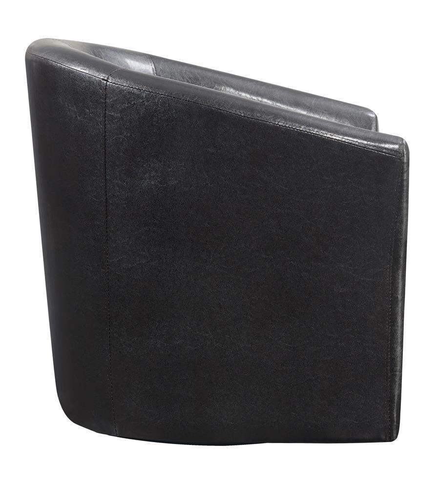 Turner Dark Brown Upholstery Sloped Arm Accent Swivel Chair by Coaster at Eve Furniture